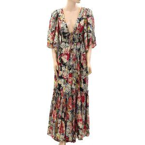 Anthropologie Love The Label Paris Maxi Dress Cady Floral Printed XS New